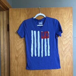 Under Armour Blue and Red Short Sleeve Tees